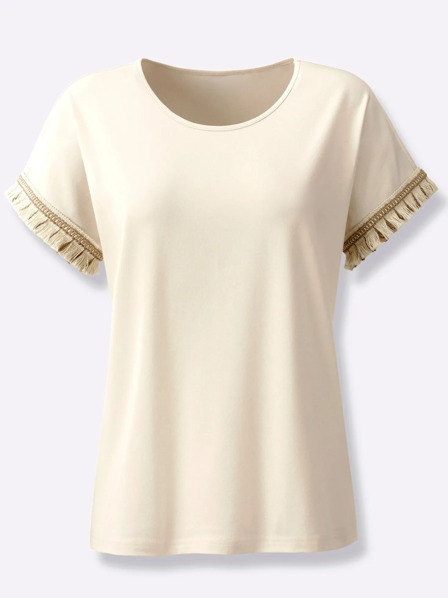 Rundhalsshirt im Baumwoll-Stretch