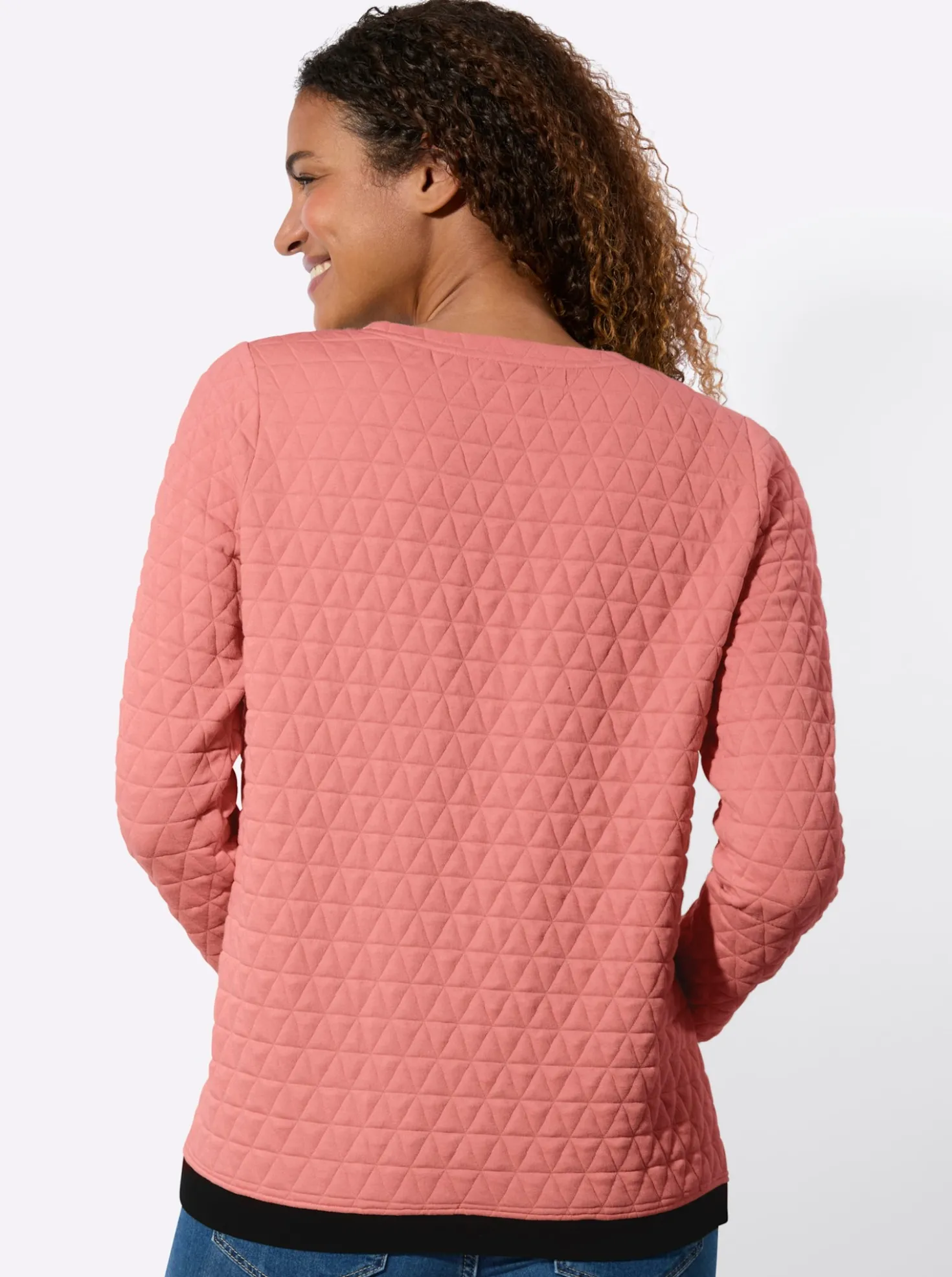 Rundhalsshirt im Jacquard-Muster