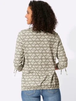 Rundhalsshirt im weichen Material-Mix