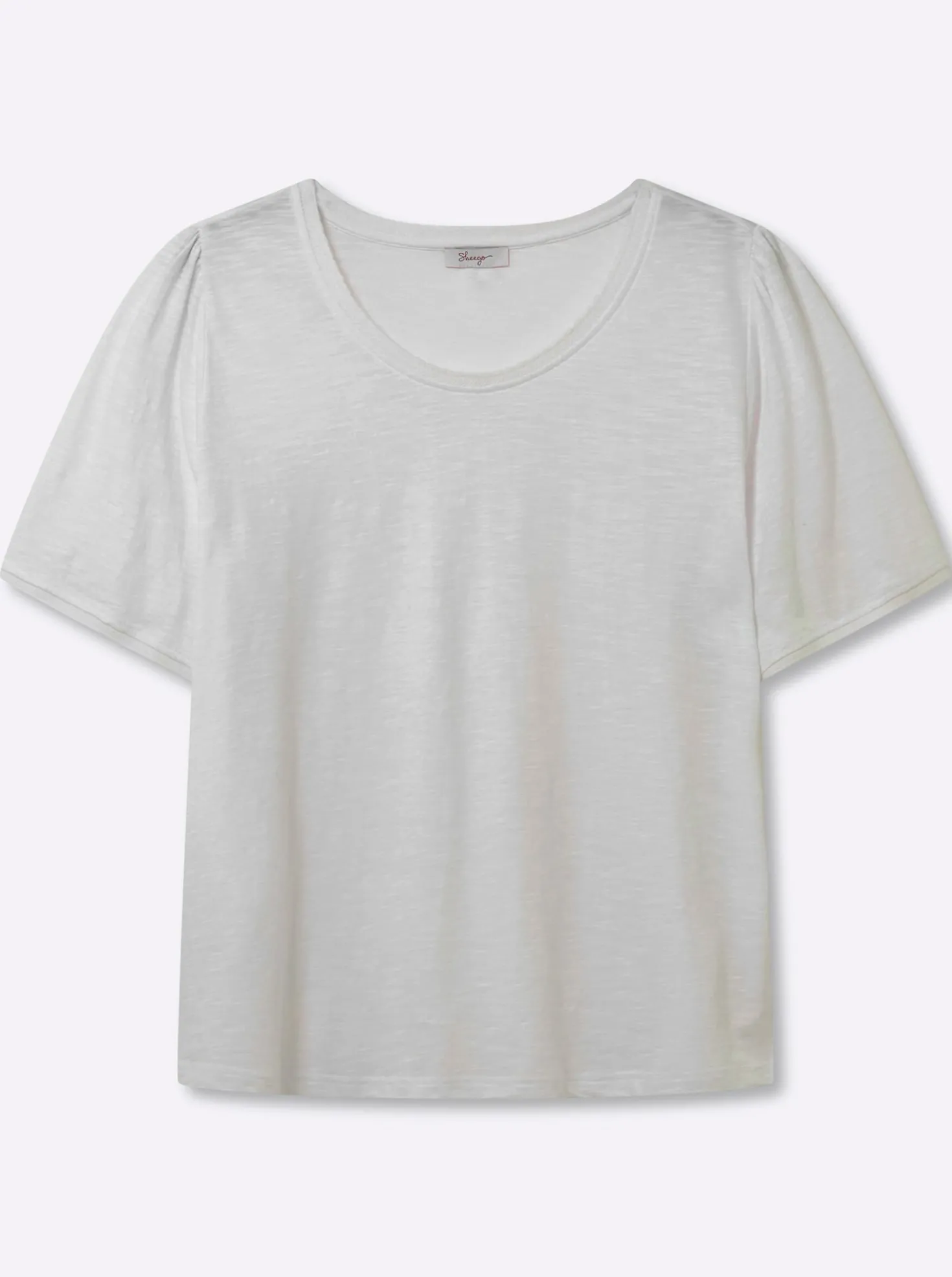 Rundhalsshirt in Flammgarn-Struktur