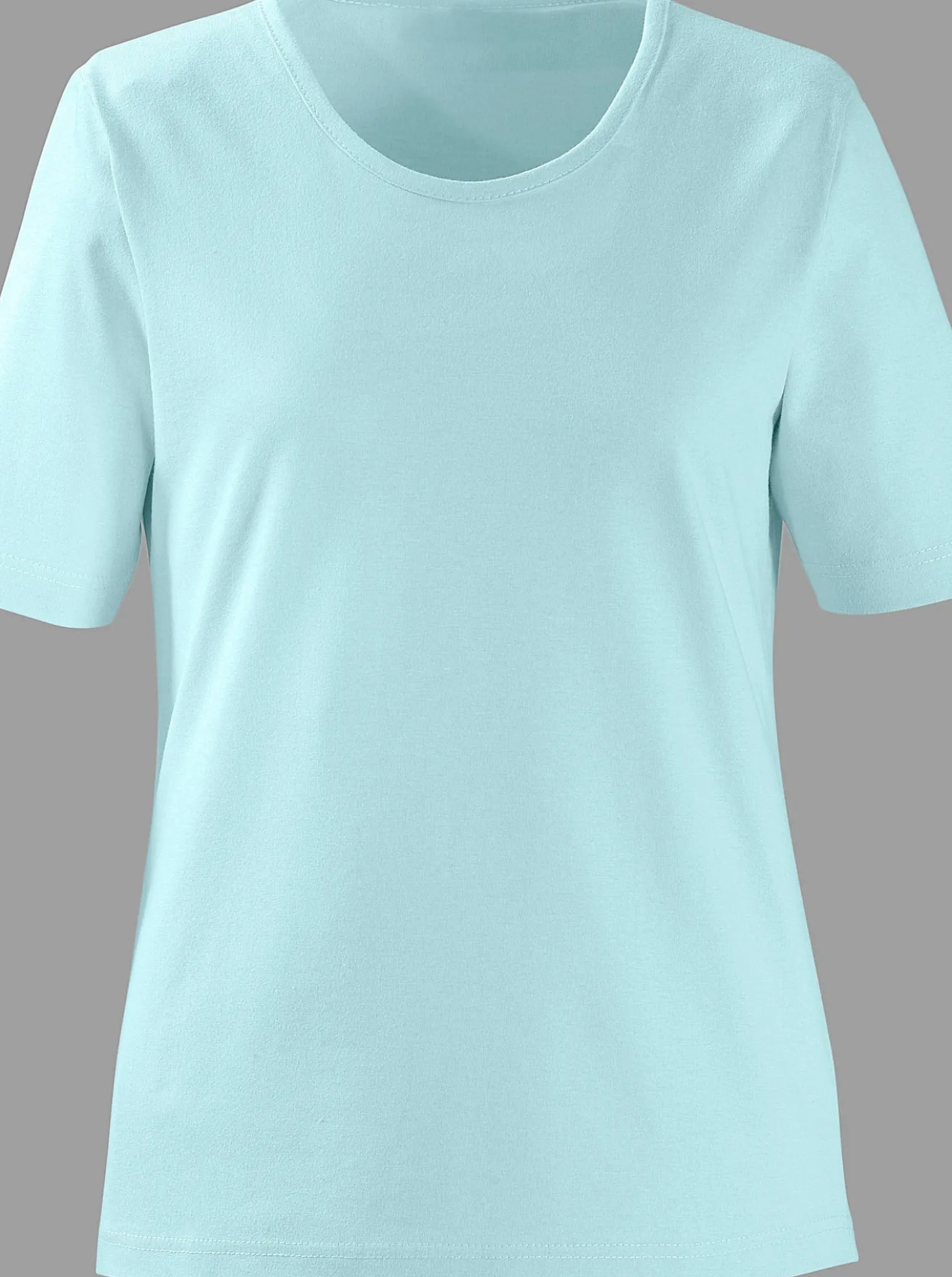 Rundhalsshirt in geradem Schnitt