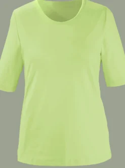 Rundhalsshirt in geradem Schnitt