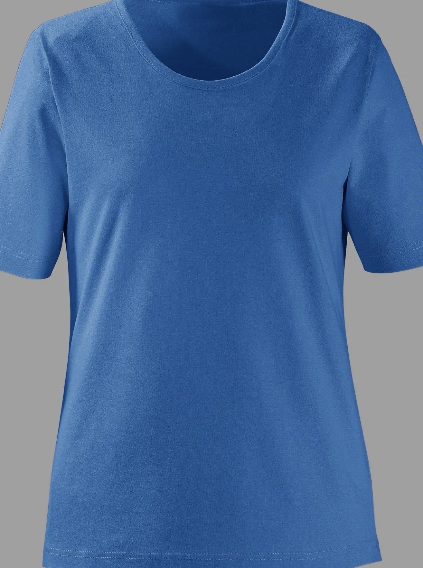 Rundhalsshirt in geradem Schnitt