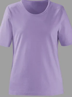Rundhalsshirt in geradem Schnitt