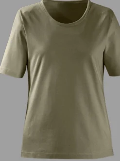 Rundhalsshirt in geradem Schnitt