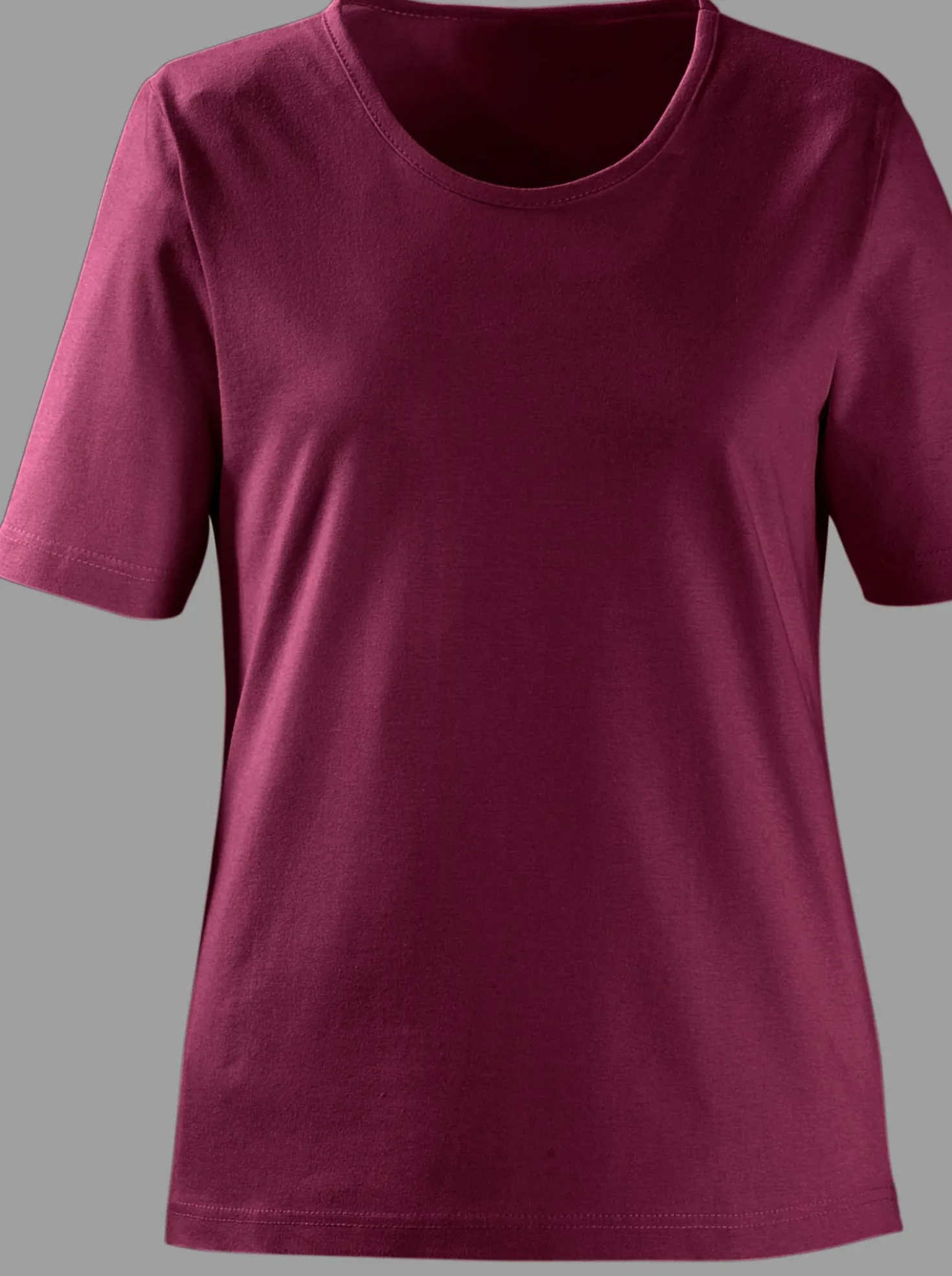 Rundhalsshirt in geradem Schnitt