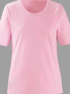 Rundhalsshirt in geradem Schnitt