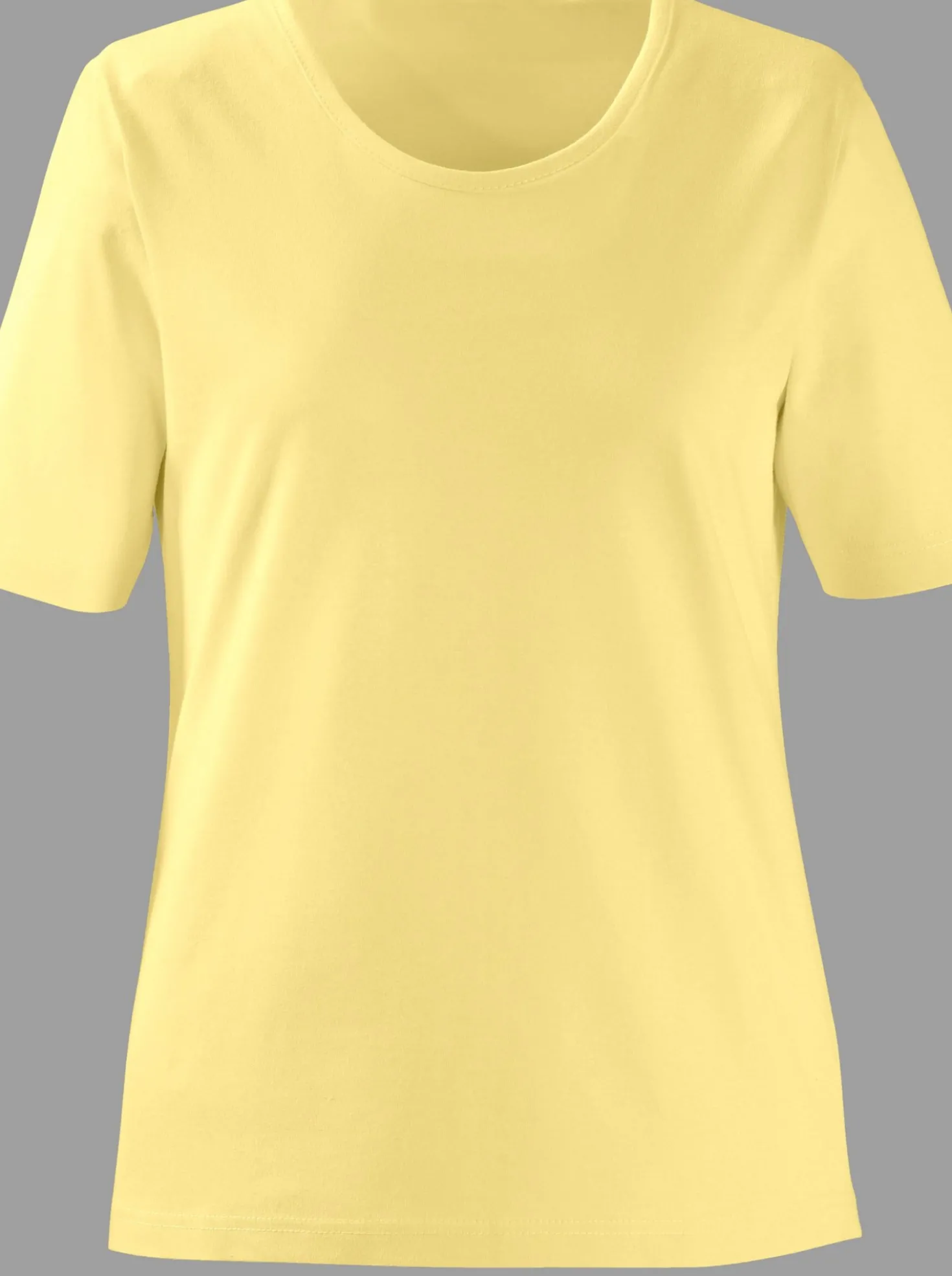 Rundhalsshirt in geradem Schnitt