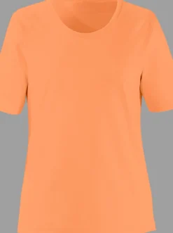 Rundhalsshirt in geradem Schnitt