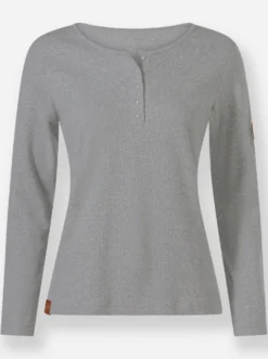 Rundhalsshirt in gerippter Baumwoll-Qualität
