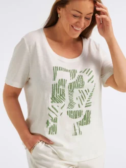 Rundhalsshirt mit abstraktem Frontprint