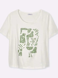 Rundhalsshirt mit abstraktem Frontprint