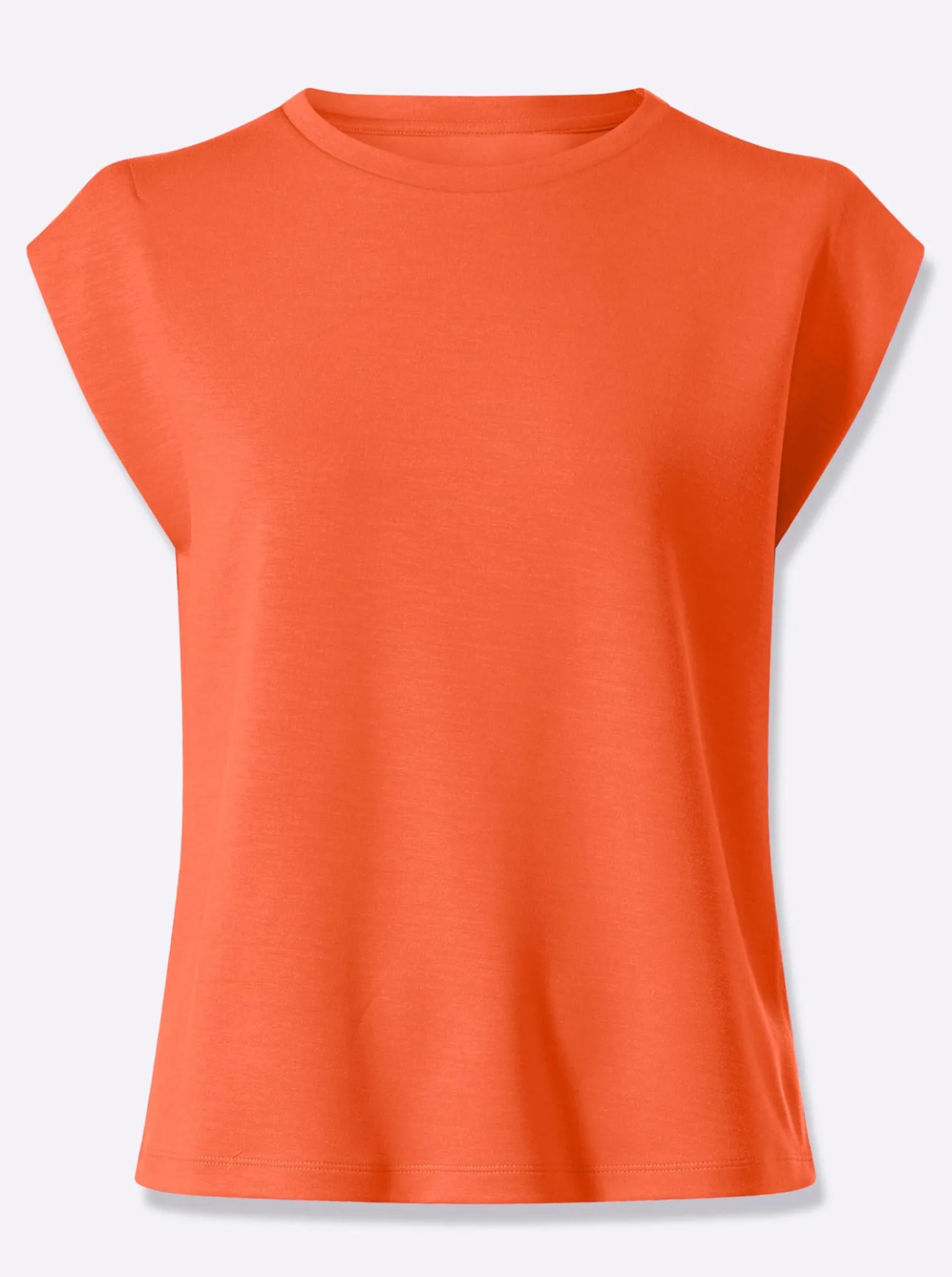 Rundhalsshirt mit überschnittenen Schultern