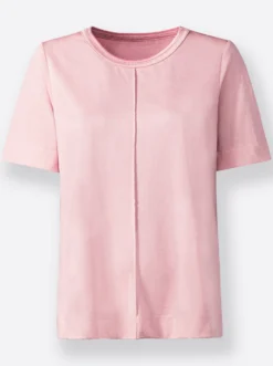 Rundhalsshirt Mit Biese, vorne