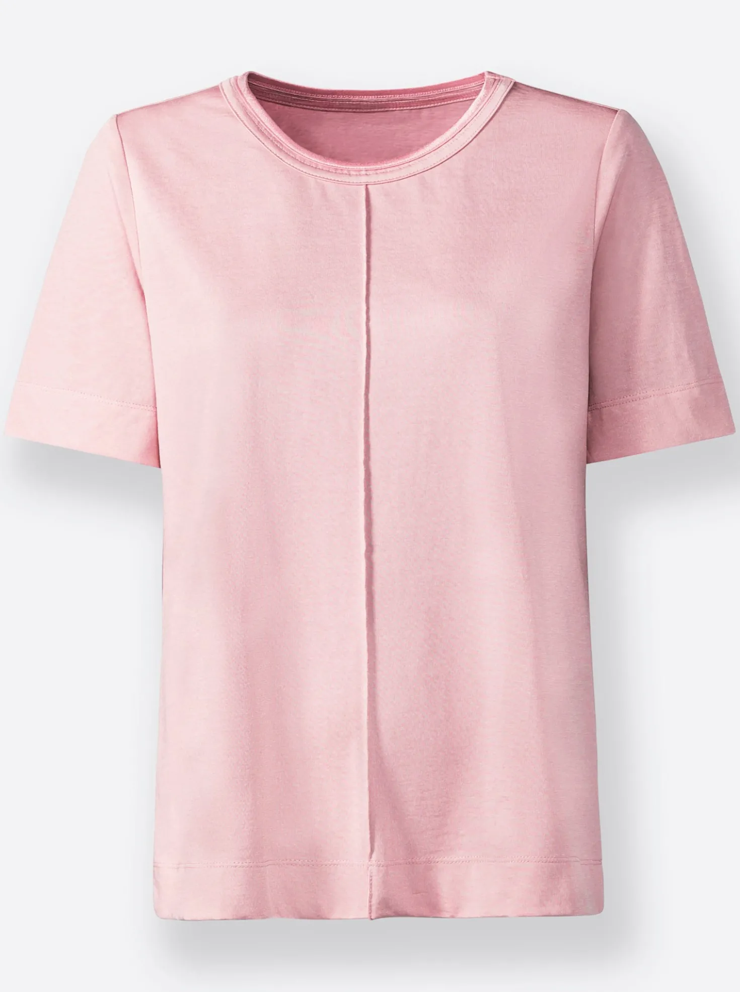 Rundhalsshirt Mit Biese, vorne