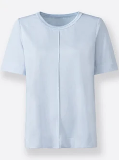 Rundhalsshirt Mit Biese, vorne