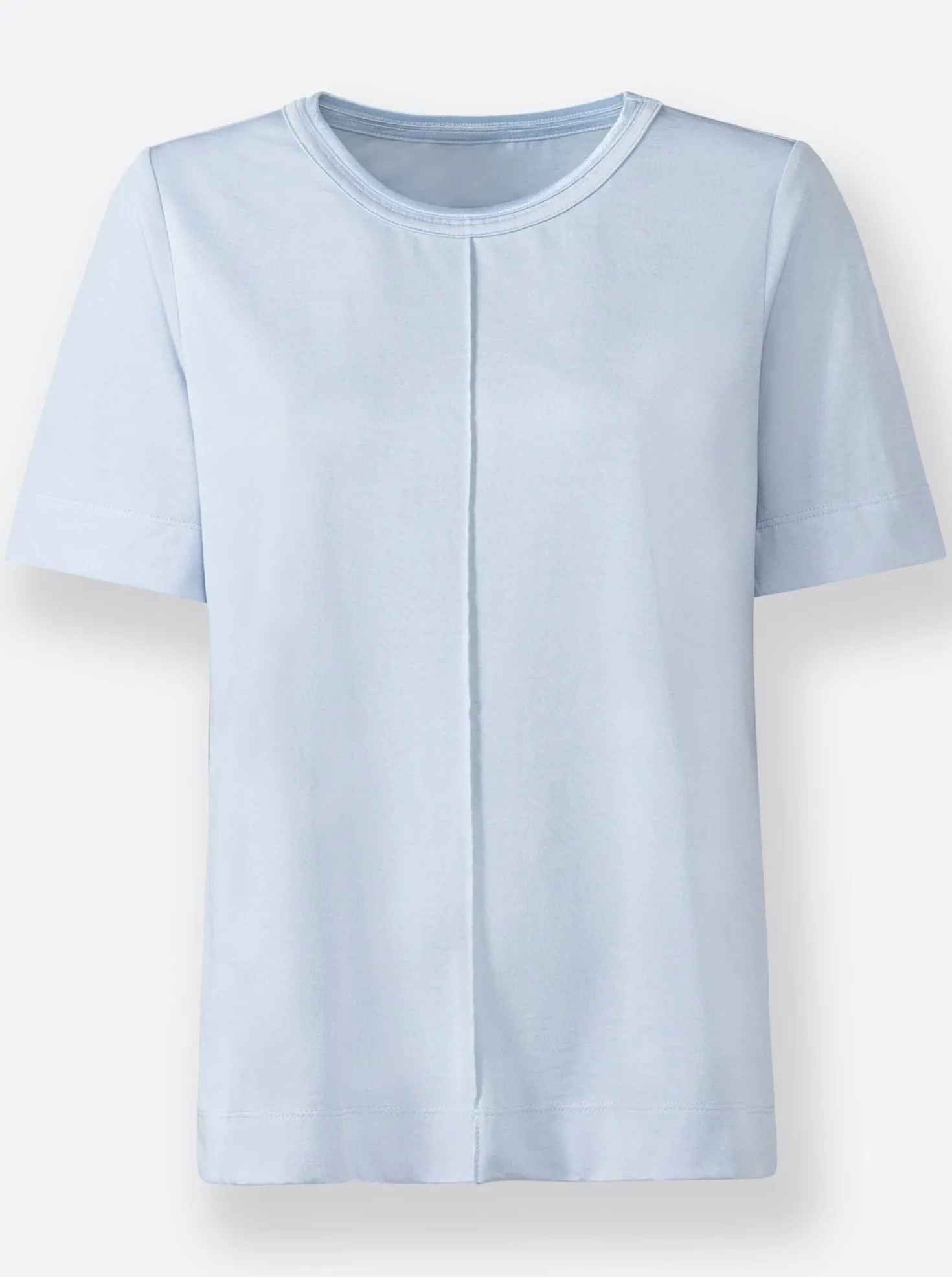 Rundhalsshirt Mit Biese, vorne