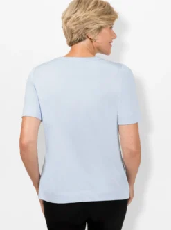 Rundhalsshirt Mit Biese, vorne