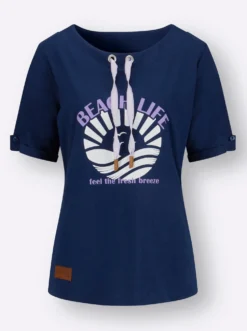 Rundhalsshirt mit Druckmotiv