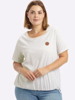 Rundhalsshirt mit elastischem Tunnelzug