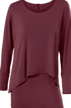 Rundhalsshirt mit Fledermaus-Ärmeln