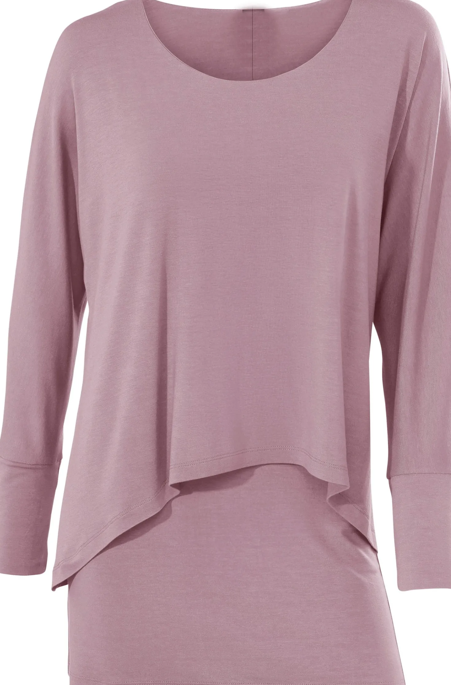 Rundhalsshirt mit Fledermaus-Ärmeln