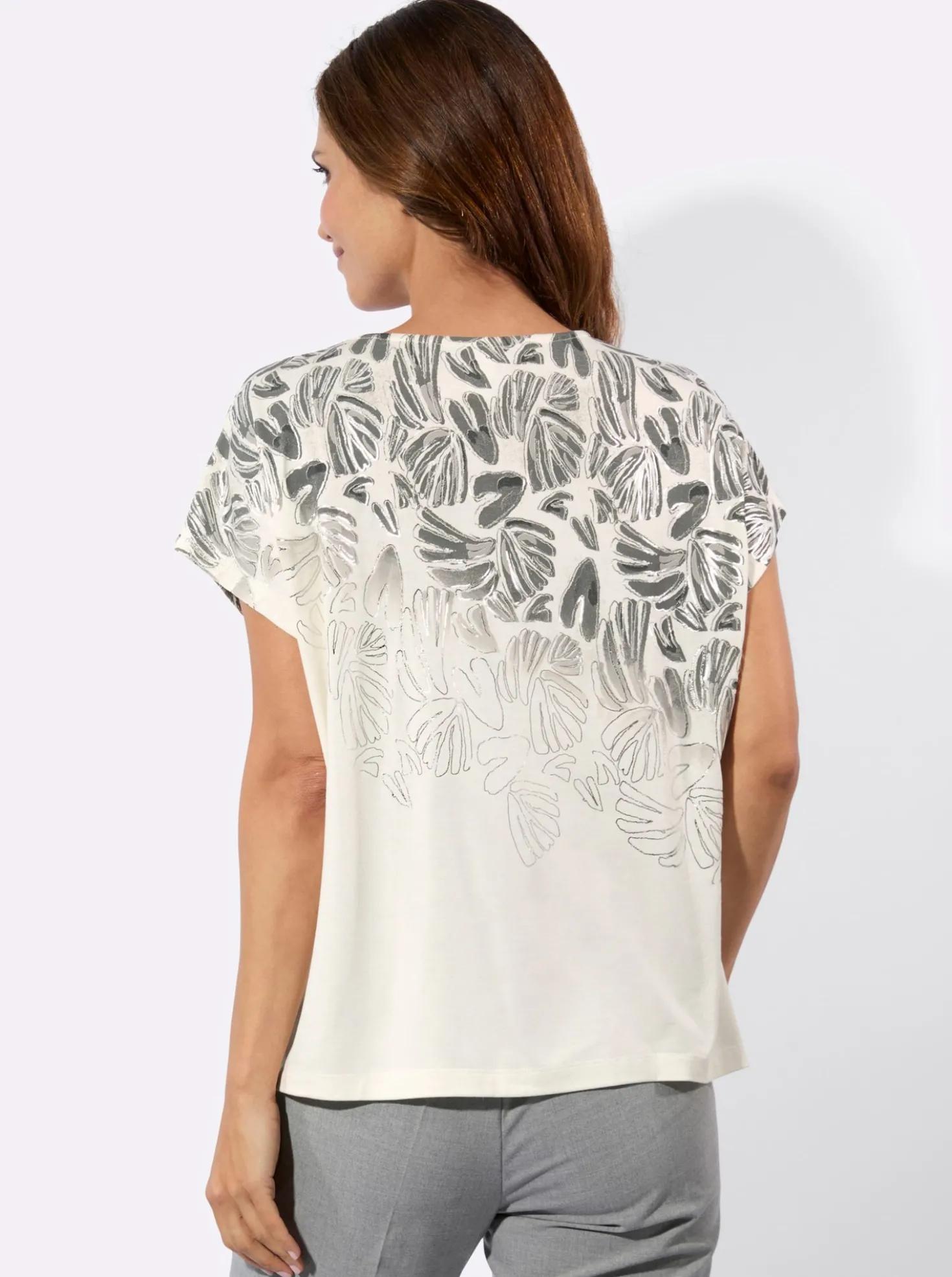 Rundhalsshirt mit Foliendruck