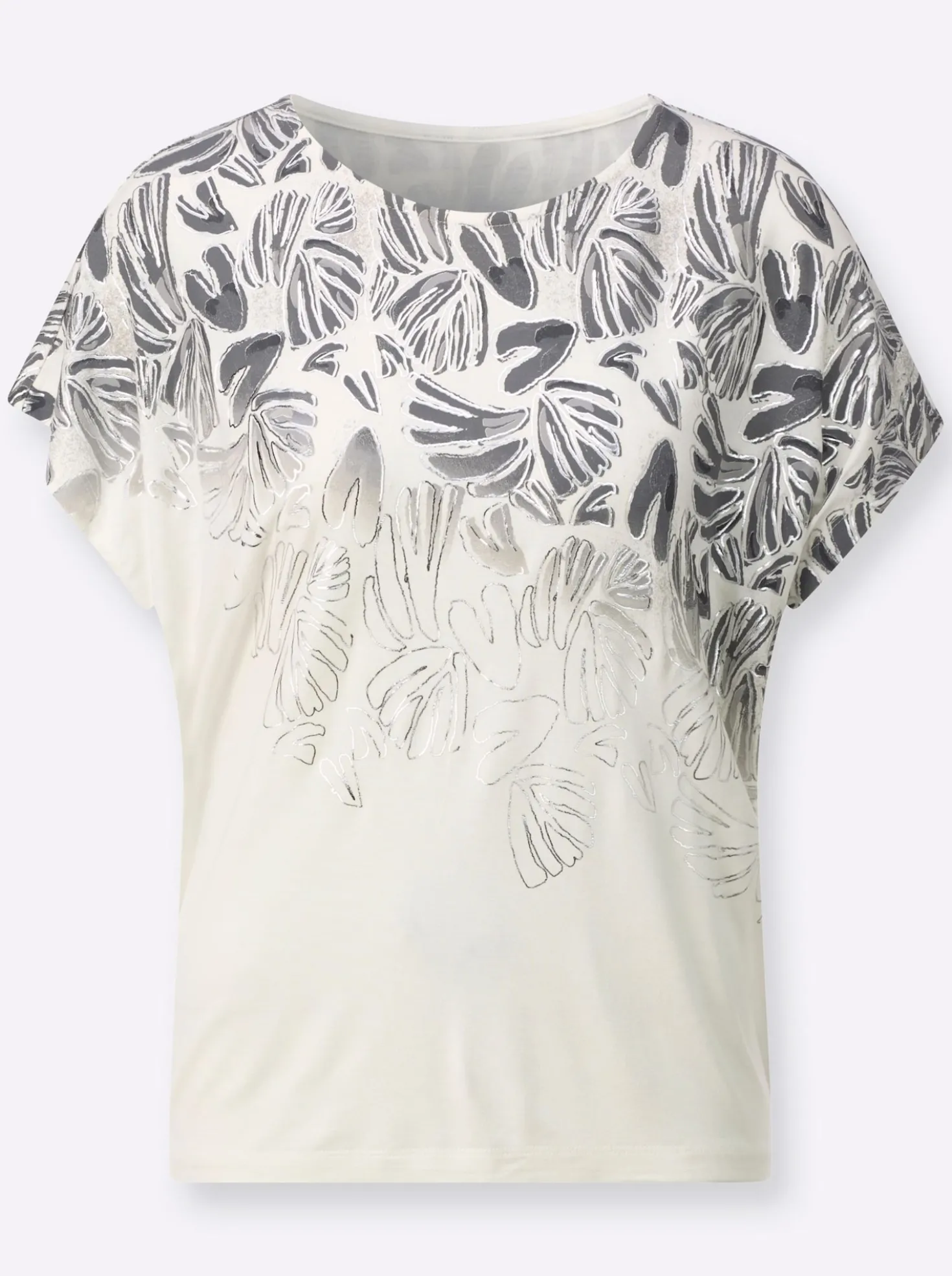 Rundhalsshirt mit Foliendruck