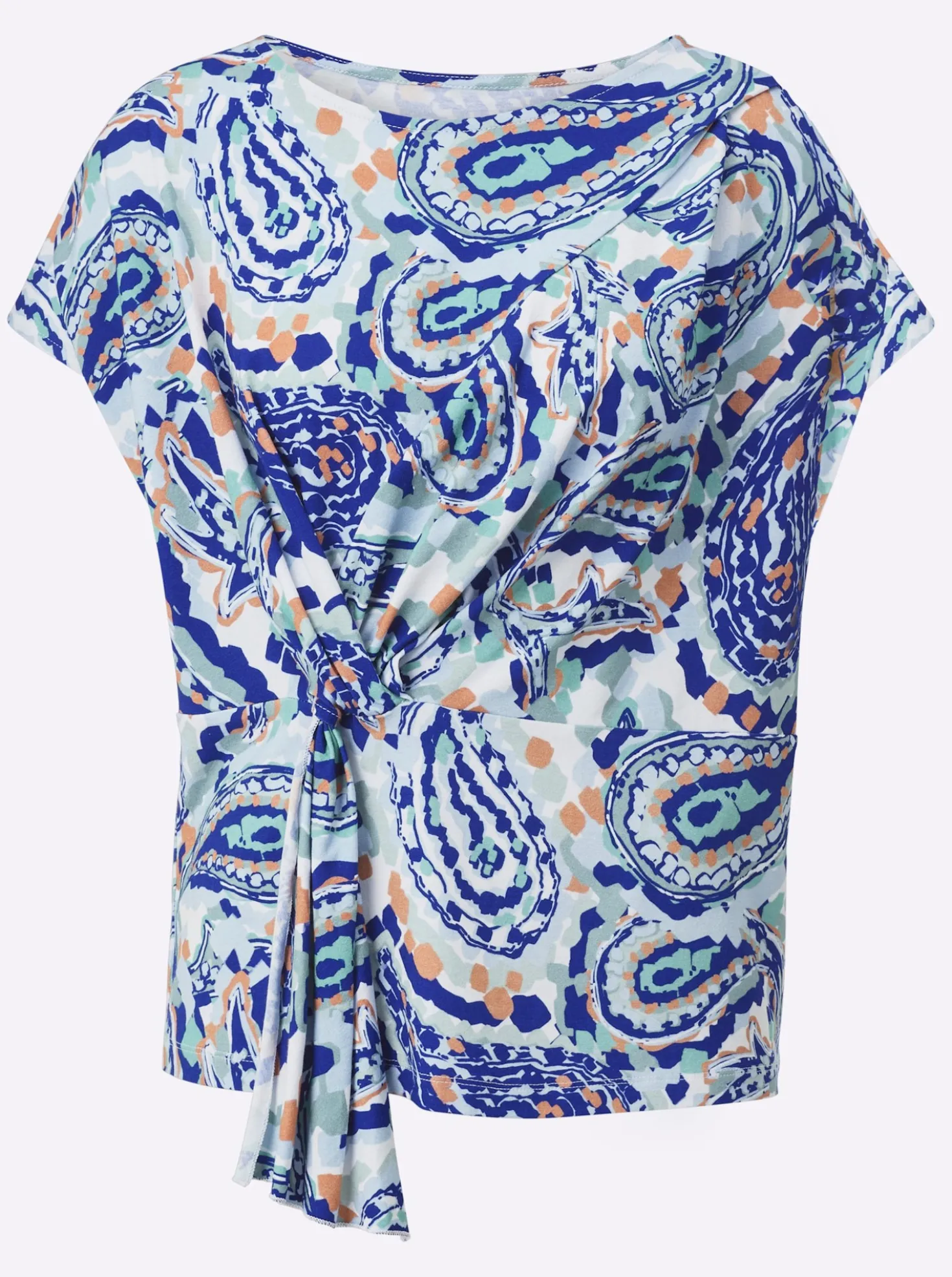 Rundhalsshirt mit Knotendetail