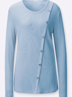 Rundhalsshirt mit langen Ärmeln