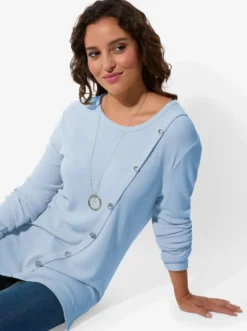 Rundhalsshirt mit langen Ärmeln