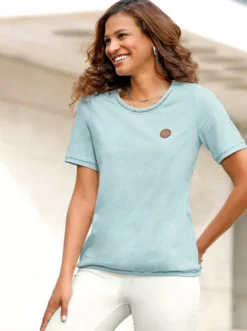 Rundhalsshirt mit Leiterspitze