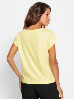 Rundhalsshirt mit Loch-Stickerei