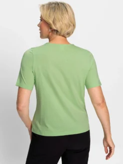 Rundhalsshirt mit Lochstickerei