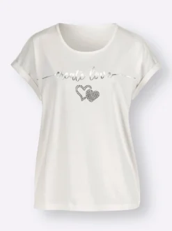 Rundhalsshirt mit Ärmel-Aufschlag