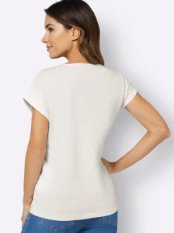 Rundhalsshirt mit Ärmel-Aufschlag