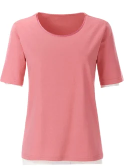 Rundhalsshirt mit Satin-Paspelierung