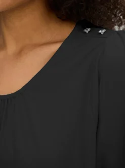 Rundhalsshirt mit Tulpenärmeln