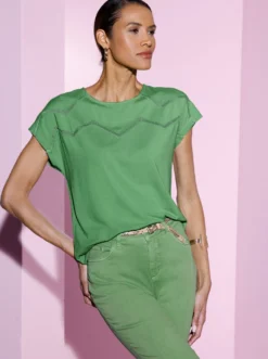 Rundhalsshirt mit Zick-Zack-Muster