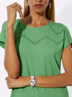 Rundhalsshirt mit Zick-Zack-Muster