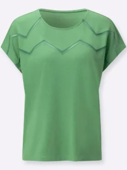 Rundhalsshirt mit Zick-Zack-Muster