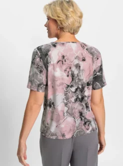 Rundhalsshirt mit Zierschnalle