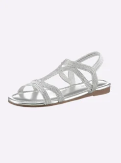 Sandale im Metallic-Look