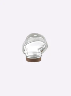 Sandale im Metallic-Look