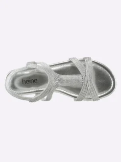 Sandale im Metallic-Look