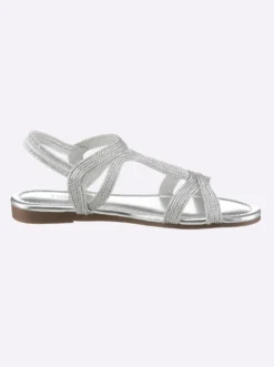 Sandale im Metallic-Look