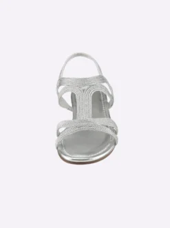 Sandale im Metallic-Look