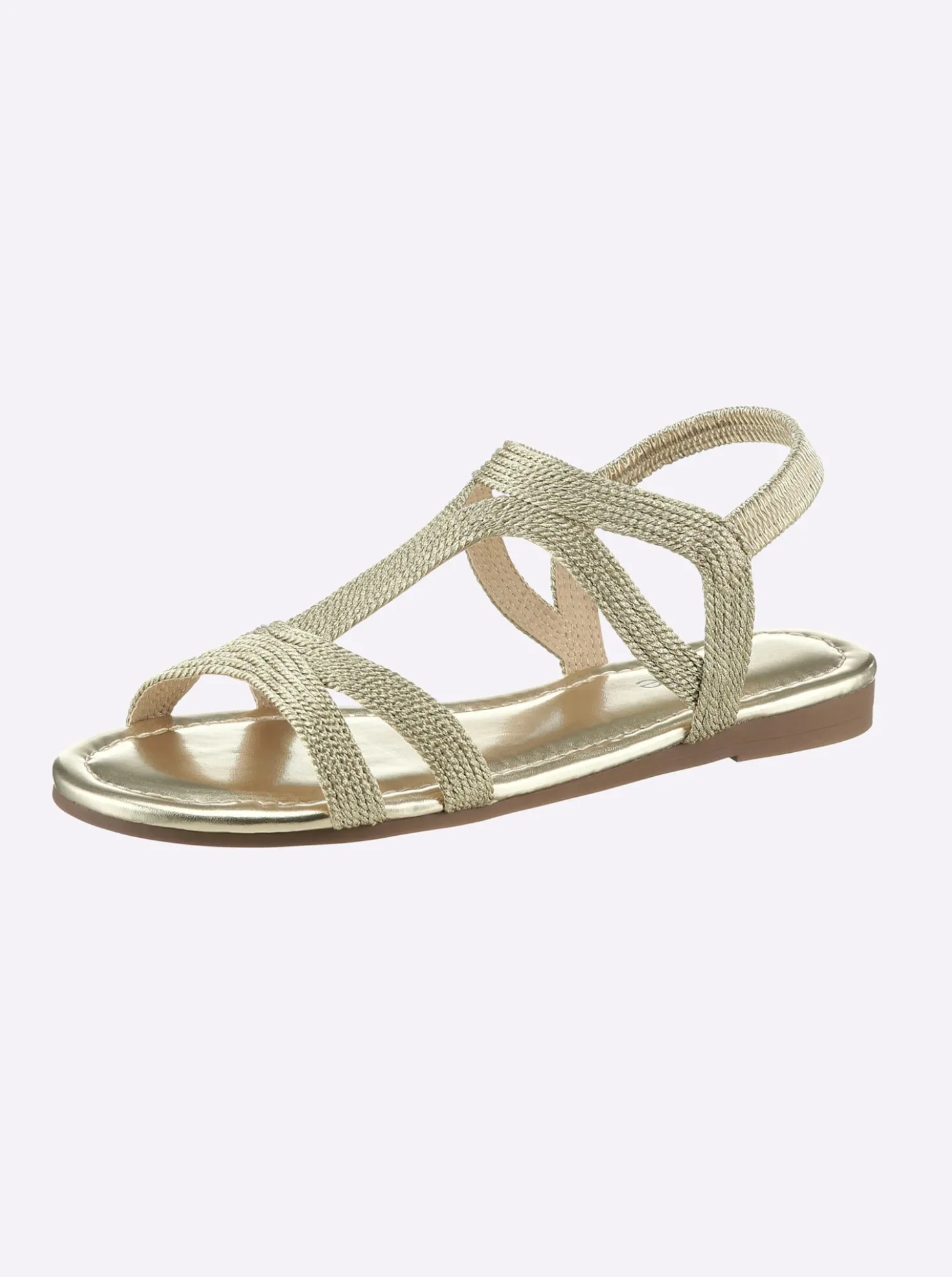 Sandale im Metallic-Look