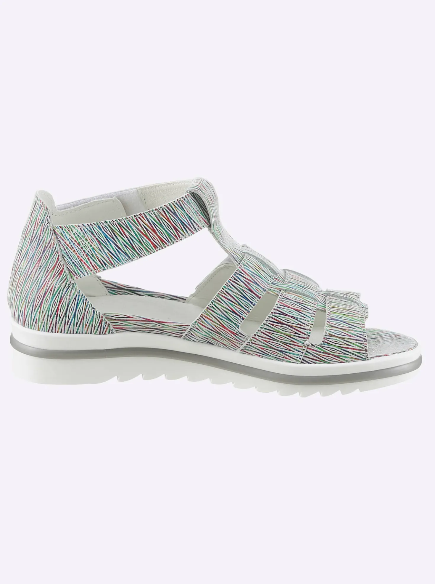 Sandalette mit mehrfarbigem Muster