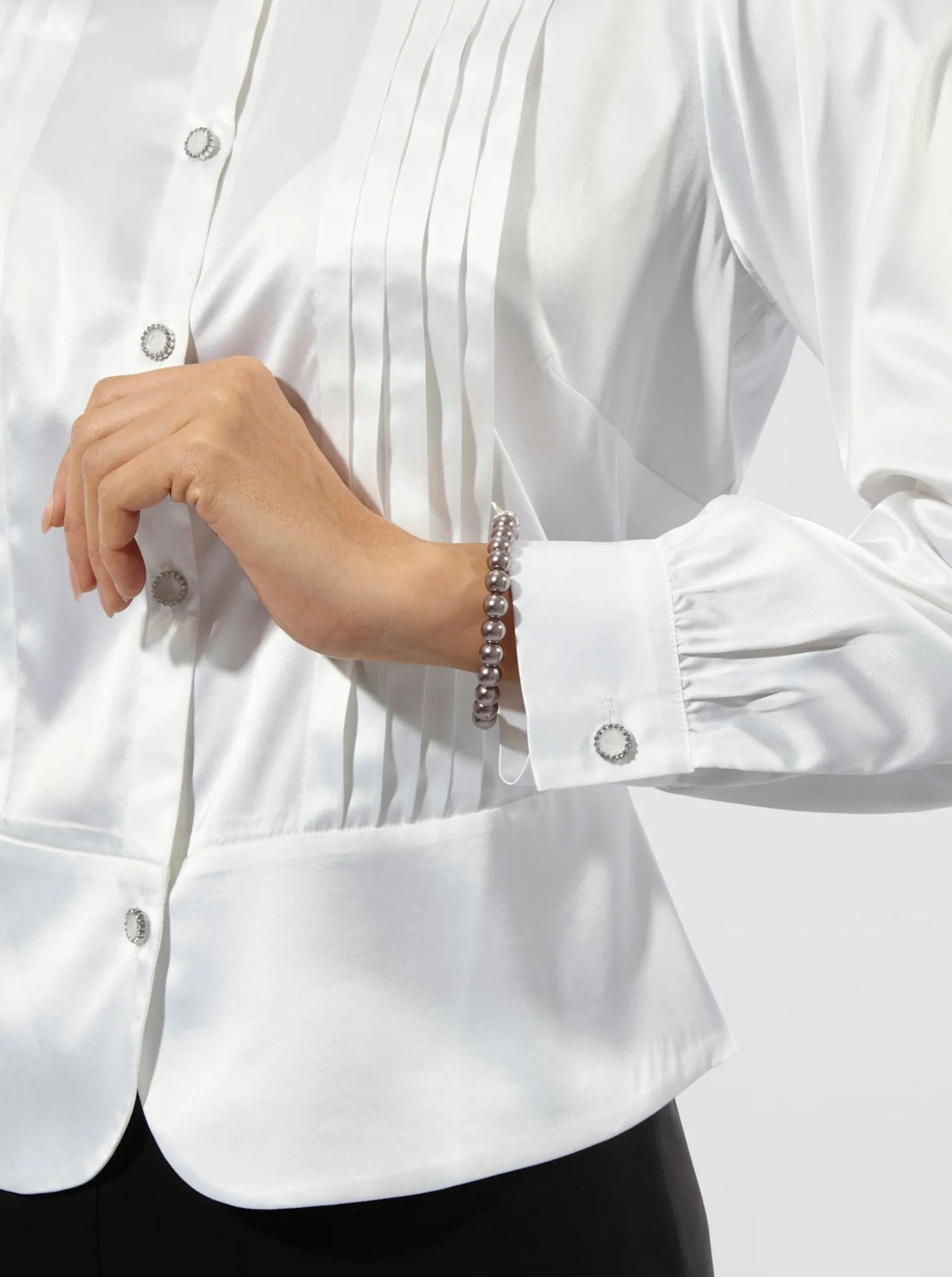 Satinbluse mit Hemdkragen